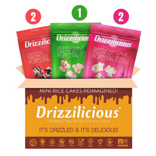 3 Flavor Variety Popcorn [Cocoa, Birthday, Peppermint] 3.6oz